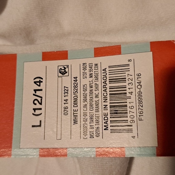 Cat & Jack boys size Large or 12-14 white shirt with dinosaur print - Picture 4 of 5